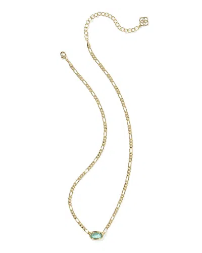 Kendra Scott Women's Elisa Figaro Chain Short Pendant Necklace In Gold Deep Aqua Illusion