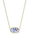 Kendra Scott Women's Elisa Gold Short Pendant Necklace In Red White And Blue Illusion In Multi