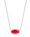 Kendra Scott Women's Elisa Necklace Rhodium Illusion In Red In Red