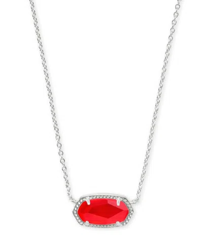 Kendra Scott Women's Elisa Necklace Rhodium Illusion In Red