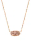Kendra Scott Women's Elisa Necklace Rose Gold Necklace In Rose Drusy In Gold