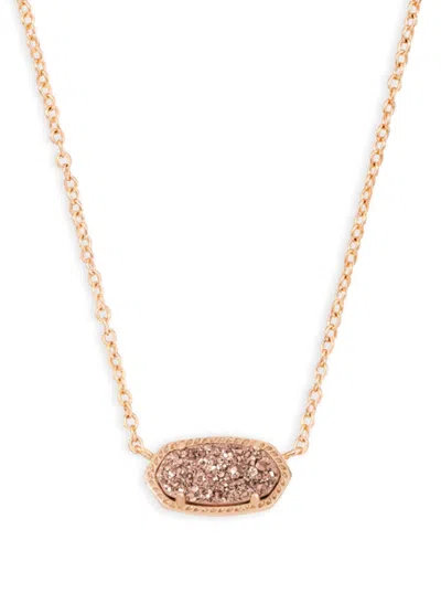 Kendra Scott Women's Elisa Necklace Rose Gold Necklace In Rose Drusy