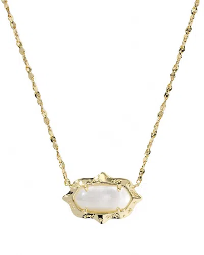 Kendra Scott Women's Elisa Scallop Frame Short Pendant Necklace In Gold / Natural Mother-of-pearl In Silver