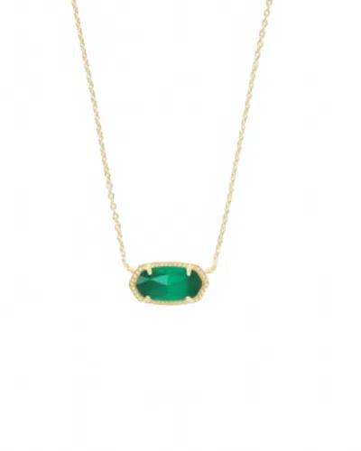 Kendra Scott Women's Elisa Short Pendant Necklace In Gold/emerald In Multi