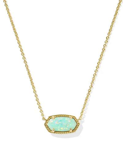 Kendra Scott Women's Elisa Short Pendant Necklace In Green Lab Grown Opal
