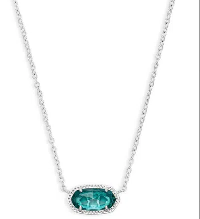 Kendra Scott Women's Elisa Short Pendant Necklace In Rhodium London Blue In Metallic