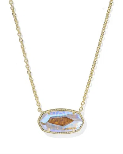Kendra Scott Women's Elisa Statement Short Pendant Necklace In Gold/ Dichroic Glass In Multi