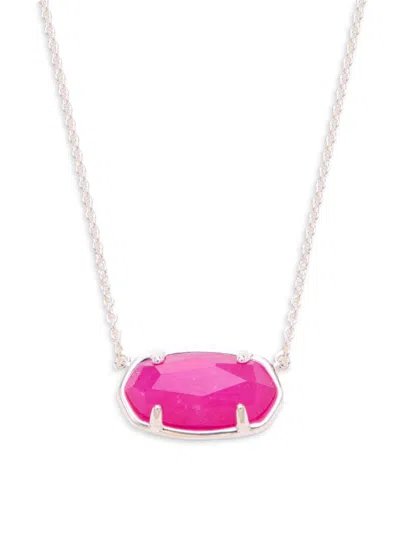 Kendra Scott Women's Elisa Sterling Silver & Labradorite Pendant Necklace In Pink Quartz
