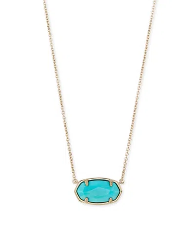 Kendra Scott Women's Elisa Vermeil Pendant Necklace In Turquoise In Gold