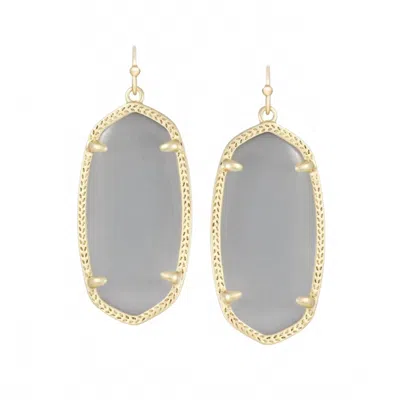 Kendra Scott Women's Elle Earrings In Slate Cats Eye In Gold