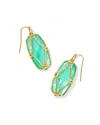 Kendra Scott 14k Gold-plated Lattice-framed Mother-of-pearl Drop Earrings In Green