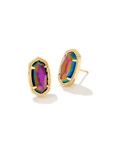 Kendra Scott Women's Ellie Stud Earrings In Iridescent Blue Goldstone In Multi