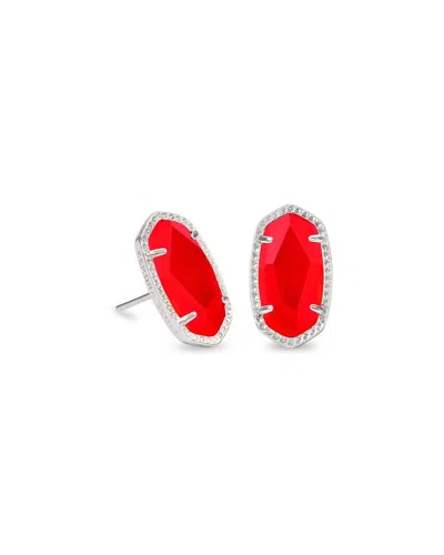 Kendra Scott Women's Ellie Stud Earrings In Rhodium Red Illusion In Multi