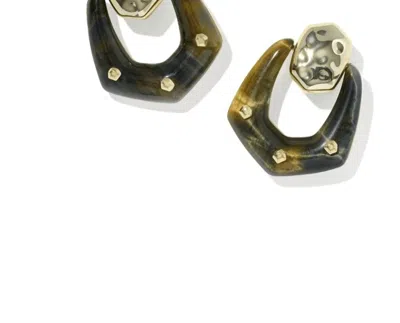 Kendra Scott Women's Embry Open Frame Earrings In Gold Dark Brown In Multi