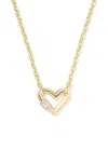 Kendra Scott Cubic Zirconia 14k Gold Plated Over Brass Emery Heart Pendant Necklace In Gold
