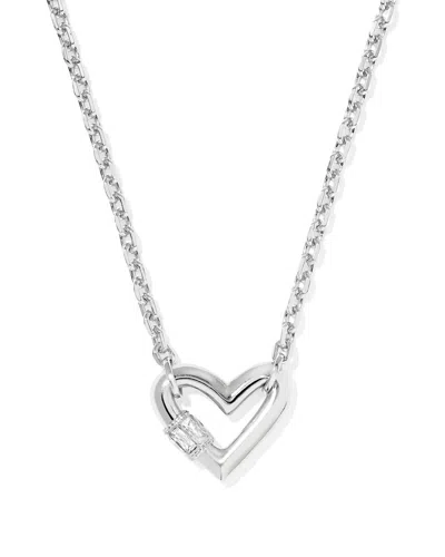 Kendra Scott Women's Emery Heart Short Pendant Necklace In Silver In Metallic