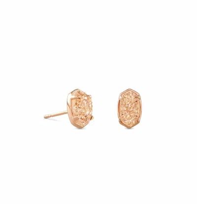 Kendra Scott Women's Emilie Stud Earrings In Sand Drusy/ Rose Gold In Multi