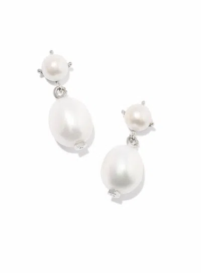 Kendra Scott Women's Eve Drop Earrings In Rhodium White Pearl In Gray