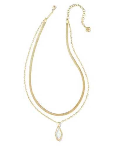 Kendra Scott Women's Evelyn Multi Strand Necklace In Gold Rock Crystal Dichroic