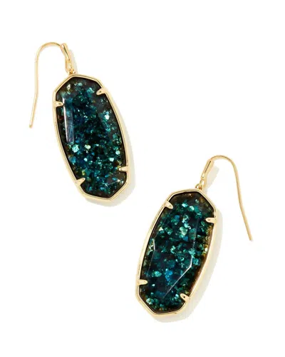 Kendra Scott Women's Faceted Elle Drop Earrings In Gold Dark Teal Mica In Multi