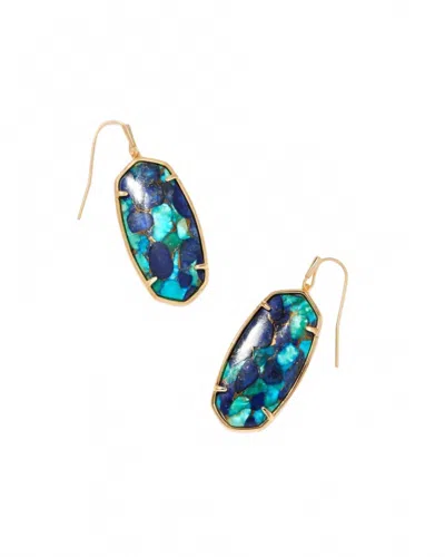 Kendra Scott Women's Faceted Elle Drop Earrings In Gold/bronze Veined Lapis Turquoise Magnesite In Green