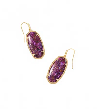 Kendra Scott Women's Faceted Elle Drop Earrings In Gold/bronze Veined Purple Turquoise