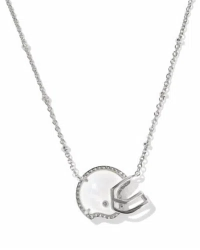 Kendra Scott Women's Football Helmet Short Pendant Necklace In Silver Ivory Mother Of Pearl