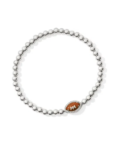 Kendra Scott Women's Football Stretch Bracelet In Rhod Orange & Silver In White