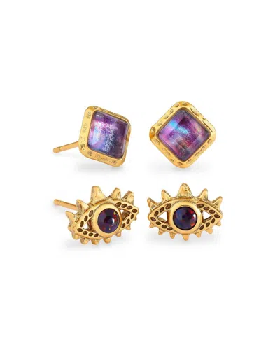Kendra Scott Women's Gemma 2 Set Stud Earrings In Mauve Abalone