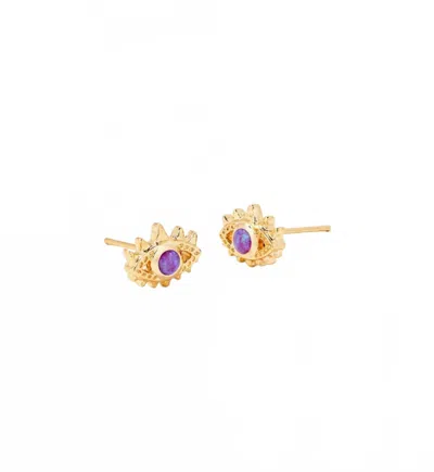 Kendra Scott Women's Gemma Stud Earrings In Gold/fuchsia Kyocera Opal