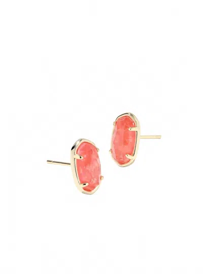 Kendra Scott Women's Grayson Stone Stud Earrings In Gold Papaya Iridescent Mop In Pink