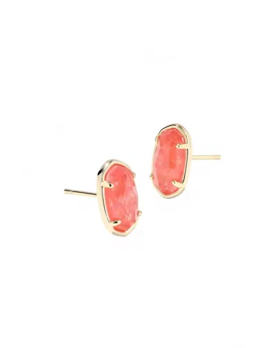 Kendra Scott Women's Grayson Stone Stud Earrings In Papaya Iridescent Mother-of-pearl In Pink