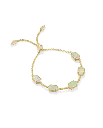 Kendra Scott Women's Haillie Delicate Chain Bracelet In White Opalescent Resin In Multi
