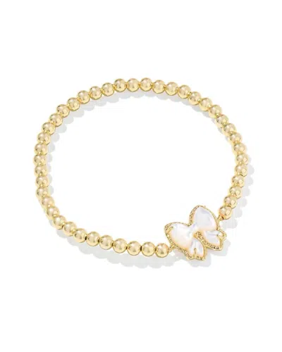Kendra Scott Women's Haley Bow Stretch Bracelet In Rhod Ivory Mop In Silver