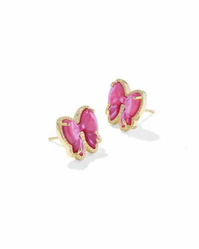 Kendra Scott Women's Haley Bow Stud Earrings In Gold Rose Violet Mother Of Pearl In Neutral