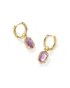 Kendra Scott Women's Hallie Huggie Earrings In Gold Purple Watercolor Illusion In Gold