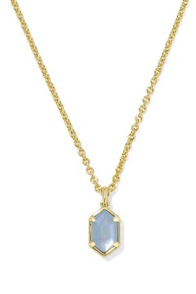 Kendra Scott Women's Hallie Short Pendant In Gold Sky Blue Mop