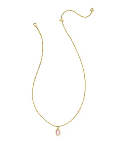 Kendra Scott Women's Hallie Short Pendant Necklace In Gold Sunrise Watercolor Illusion In Multi