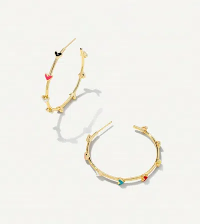 Kendra Scott Women's Haven Heart Hoop Earrings In Multi Color Mix In Gold