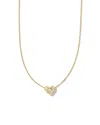 Kendra Scott Women's Holland Heart Pendant Necklace In White Crystal In Gold In Gold