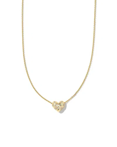 Kendra Scott Women's Holland Heart Pendant Necklace In White Crystal In Gold