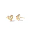 Kendra Scott Women's Holland Heart Stud Earring In White Crystal In Gold In Gold
