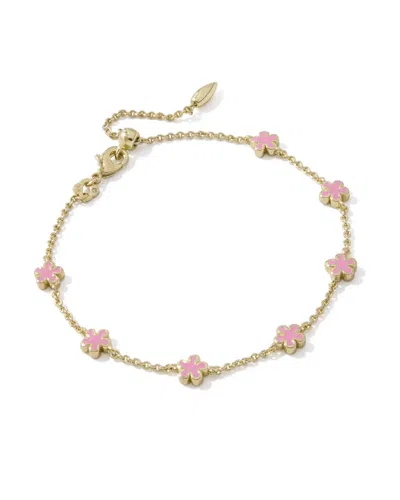 Kendra Scott Women's Jane Delicate Chain Bracelet In Gold/ Dark Pink Enamel In Multi