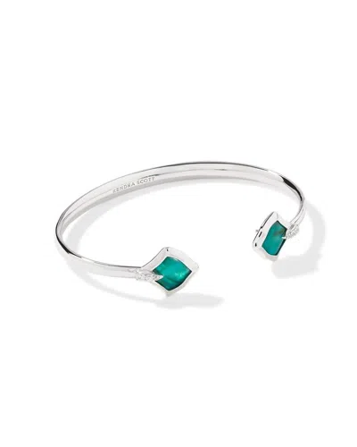 Kendra Scott Women's Joelle Cuff Bracelet In Silver Bright Aqua Illusion In Green