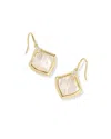 Kendra Scott Pave & Color Mother-of-pearl Drop Earrings In Gold