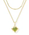 Kendra Scott Women's Joelle Multi Strand Necklace In Gold Chartreuse Green Mother Of Pearl In Gold