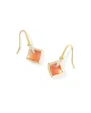 Kendra Scott Women's Joelle Small Drop Earrings In Gold Papaya Mother Of Pearl In Orange