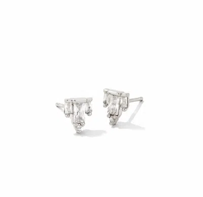 Kendra Scott Women's Juliette Stud Earrings In Silver/ White Crystal In Multi