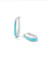Kendra Scott Kelsey Color Inlay Oval Hoop Earrings In Rhodium Plated In Multi