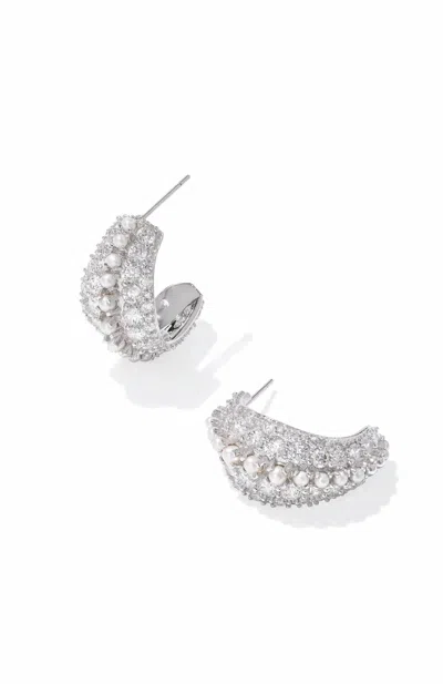Kendra Scott Women's Krista Hoop Earrings In White Mix/ Silver In Multi